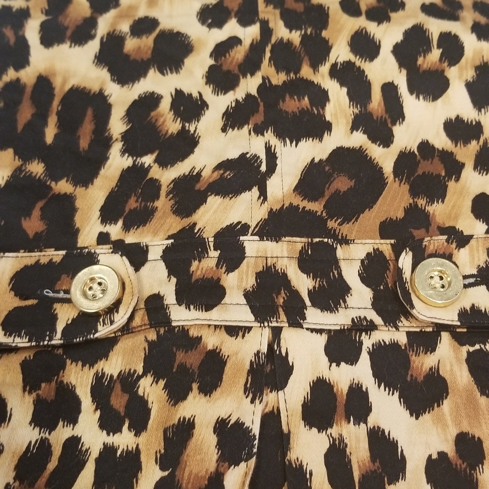 Charter Club Leopard Print Button Up Blazer Jacket Womens L Large Lightweight - Picture 4 of 6